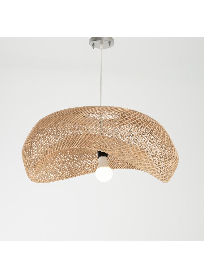 تبس هوم لمب نجفة TBS باللون بيج مصنوعة من بامبو لإضاءة المنزل والديكور - Image 3